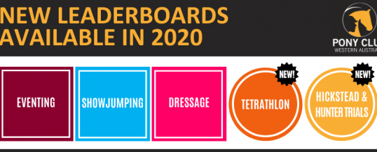 NEW PONY CLUB WA SPORT LEADERBOARDS NOW OPEN!